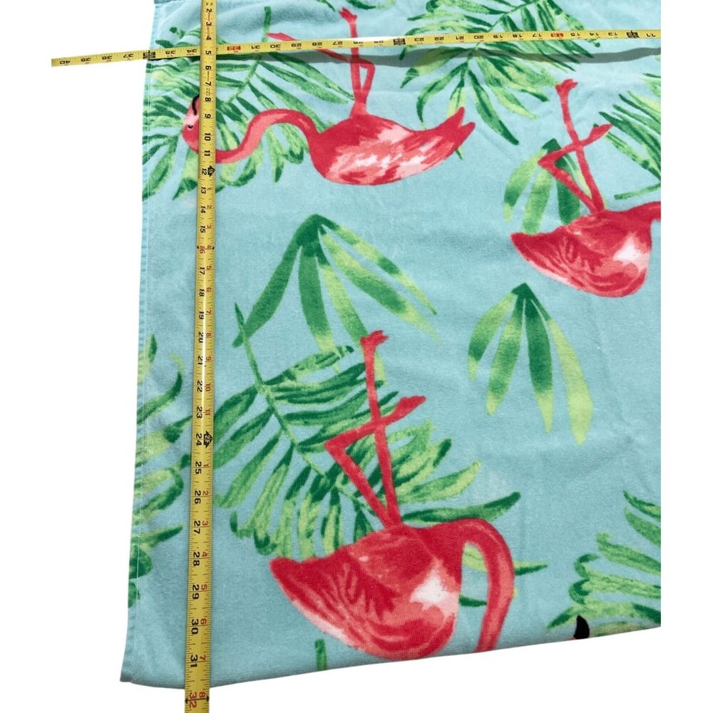 Blue Pink Flamingo Large Beach Towel Tropical Palm Leaf Pool Bath Cotton READ - Picture 15 of 16
